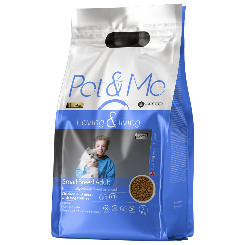 غذای سگ بالغ نژاد کوچک +1 - طعم مرغ و گوشت با سبزیجات