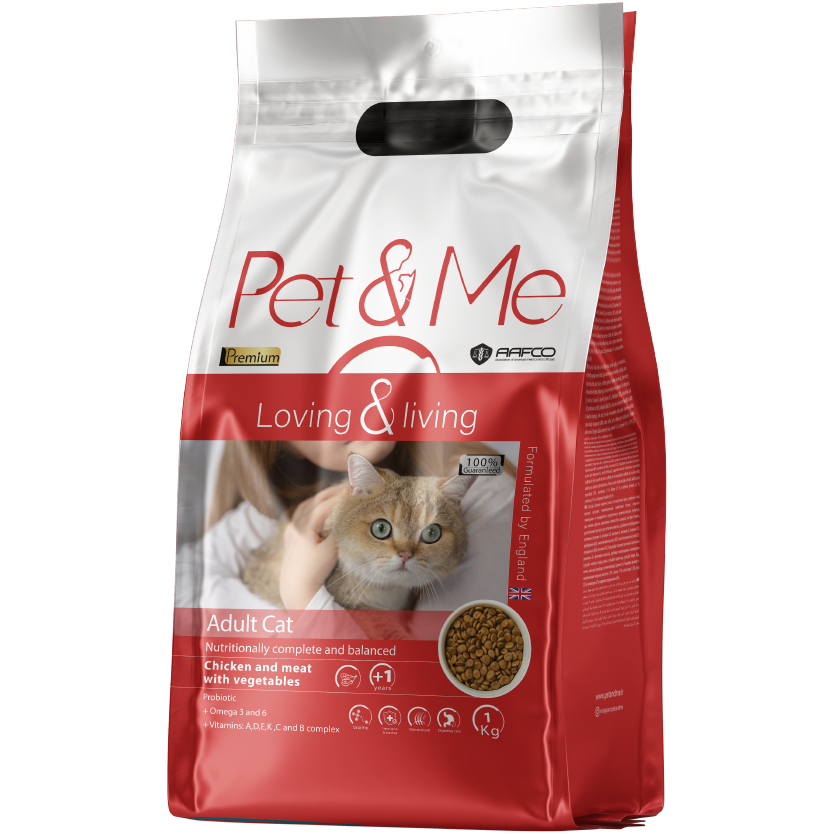 غذای گربه بالغ +1 - طعم مرغ و گوشت با سبزیجات